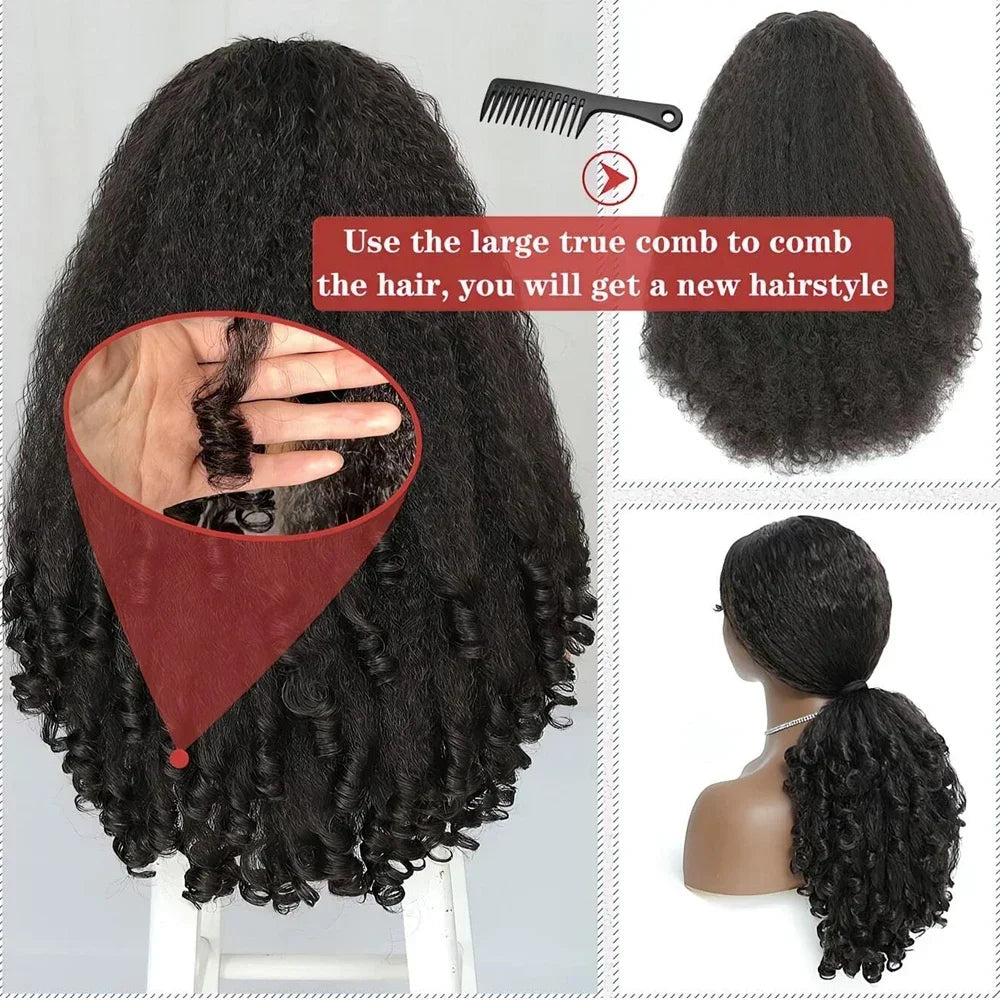 Kinky Curly V Part Synthetic Wig