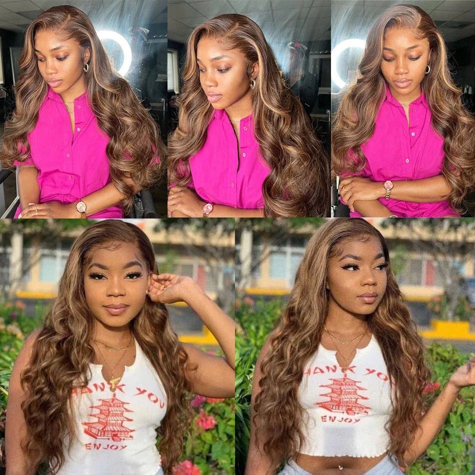 Ombre and Highlight Body Wave - HD Lace Frontal Human Hair Wig