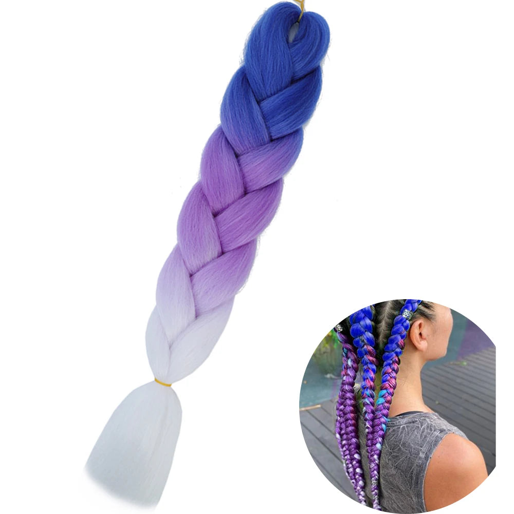 24" Synthetic Yaki Jumbo Braiding Hair - Various Colors Available