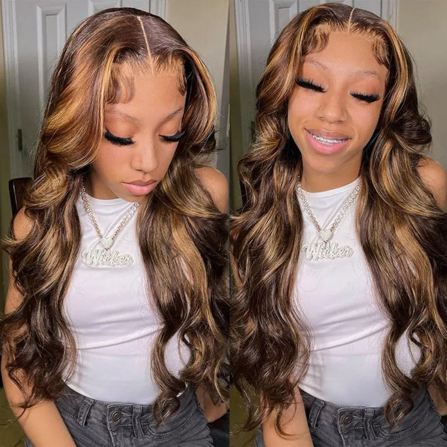 Body Wave Highlight Colors - Glueless HD Frontal Lace Wig