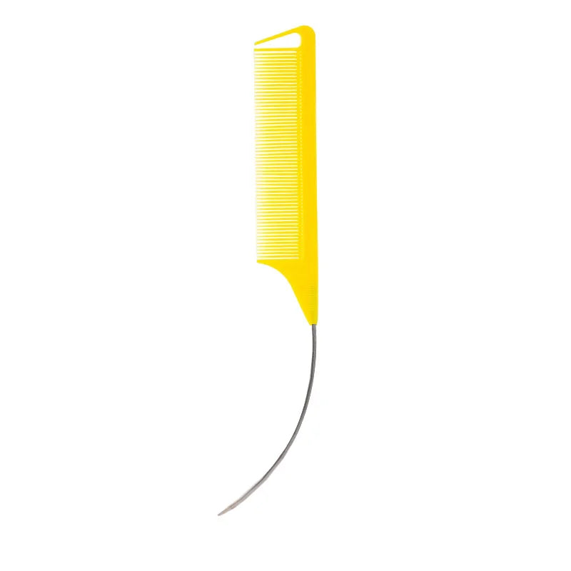 Plastic Heat Resistant Anti-Static Braiding Rat Tail Curved Steel Needle Parting Comb