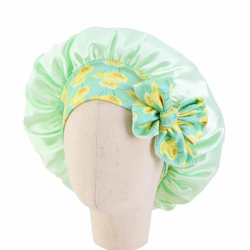 Girls Satin Wide Band Bonnet For Babies/Children