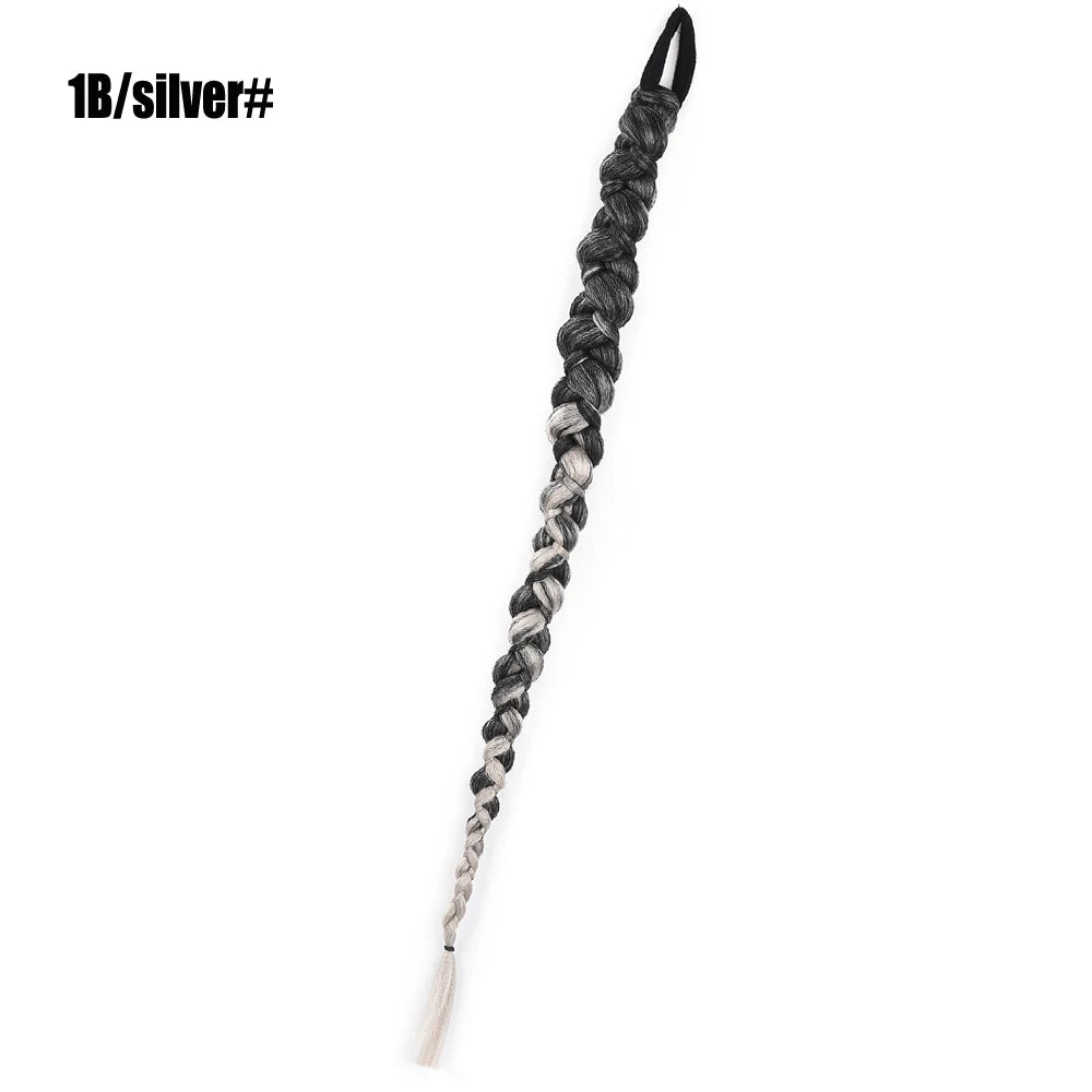 French Twist Braided Synthetic Chignon Ponytail With Hair Tie