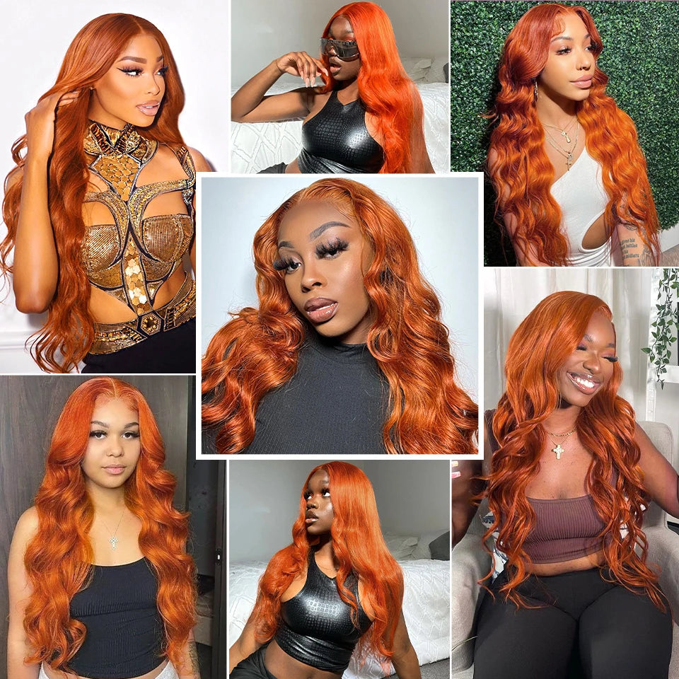 Ginger Orange HairUGo Brazilian Human Hair Lace Closures With Baby Hair - Various Options Available
