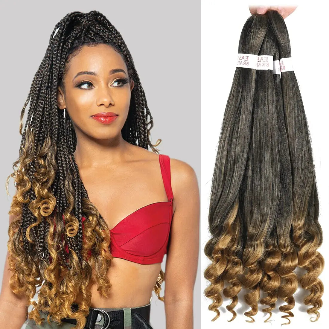 Pre-Stretched French Curly Synthetic Braiding Hair
