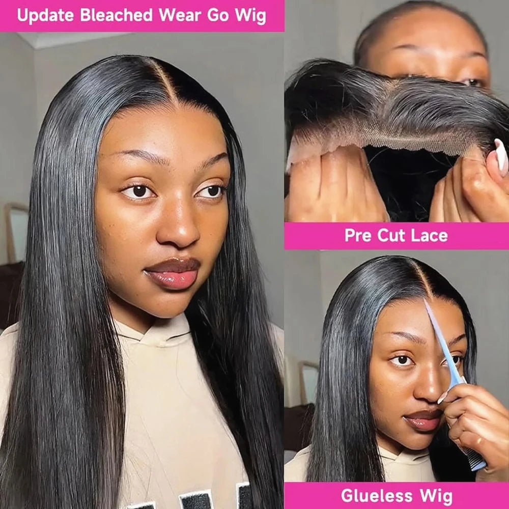 Bone Straight - Glueless Pre-Cut Lace Wear and Go Human Hair Wig