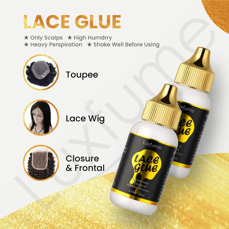 Waterproof Wig Lace Glue,Strong Hold Wig Glue Traceless,Sweat & Rain Resistant Quick Dry & Easy Removal for All Wigs &Lace Front