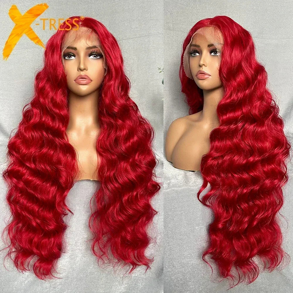 Synthetic Body Wave Lace Front Wigs With Baby Hair - Various Colors Available