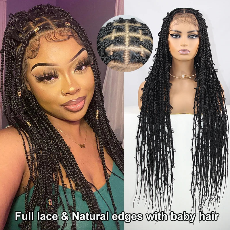 36 Inch Synthetic Braided Butterfly Lace Front Synthetic Wigs - Various Colors Available