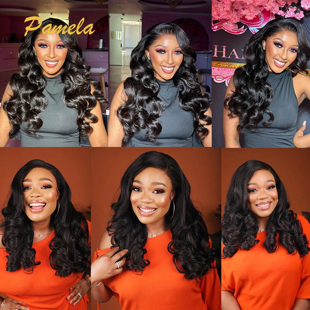 Loose Wave Transparent PrePlucked Lace Front Glueless Human Princess Hair Wig
