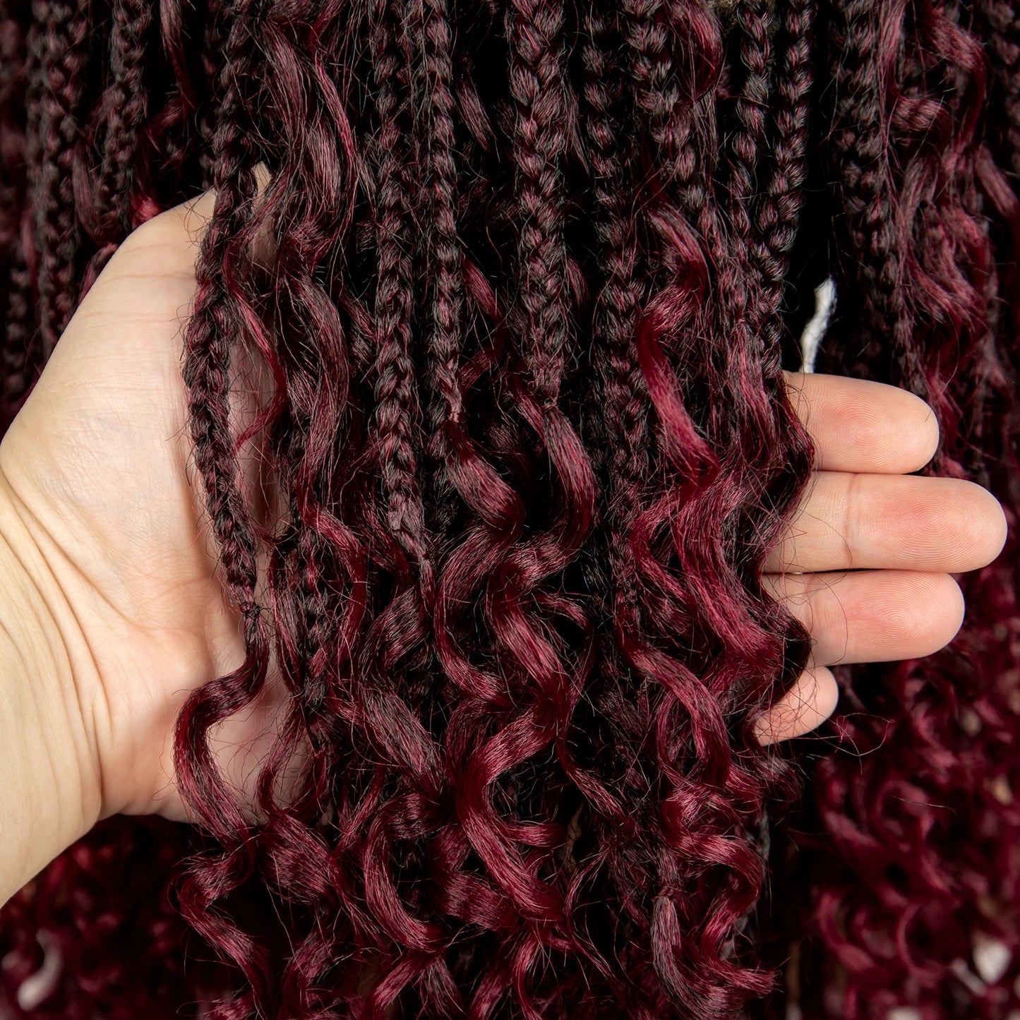 14 Inches Short Box Braided Full Lace Synthetic Boho Wigs  - Various Colors Available