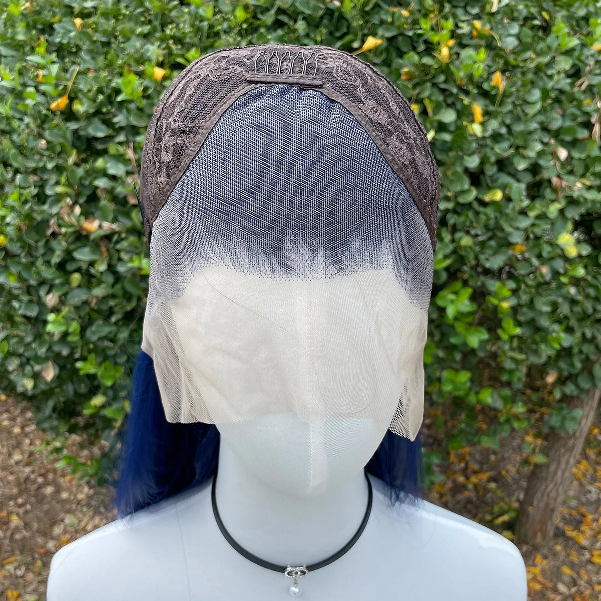 Dark Blue 13X4 Synthetic Long Sliky Straight Lace Wig