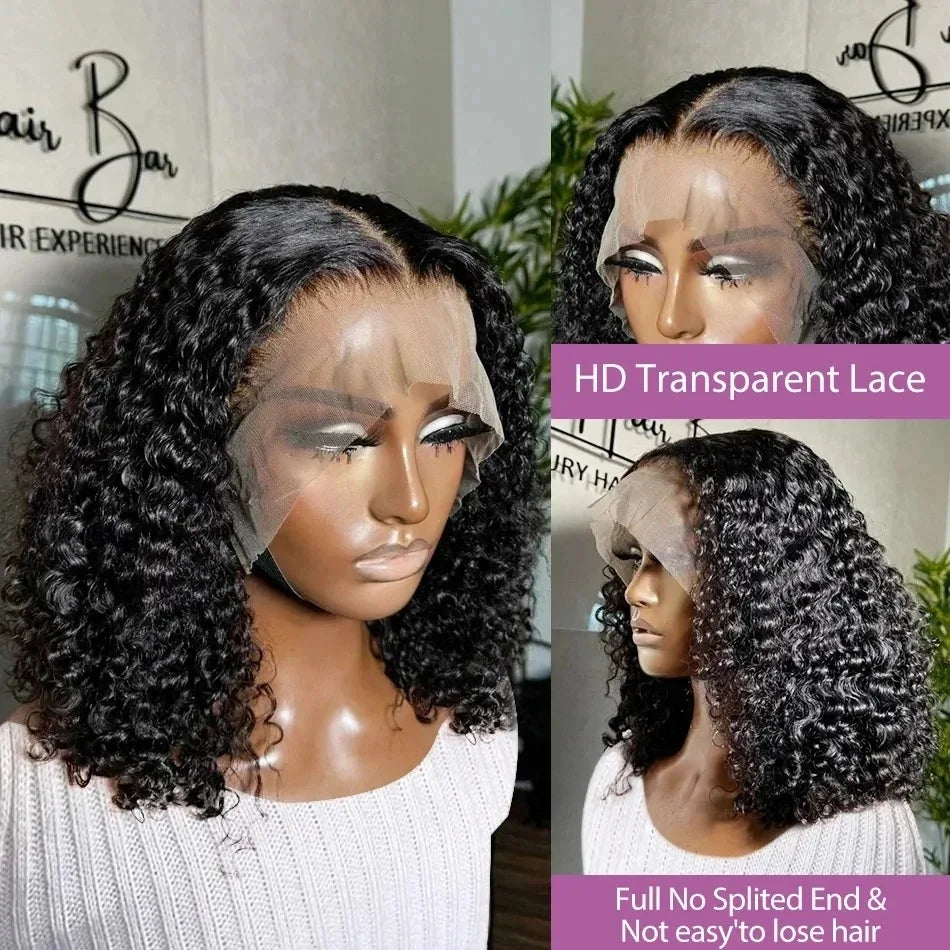 Curly Deep Wave - Pre Plucked HD Transparent Lace Frontal Human Hair Wig
