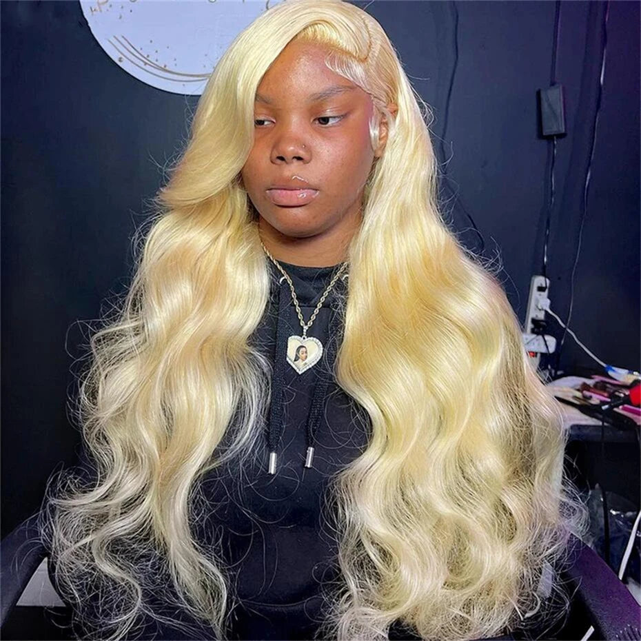 Silver Grey Brazilian Bone Straight or Body Wave - Pre Plucked Lace Front Human Hair Wig