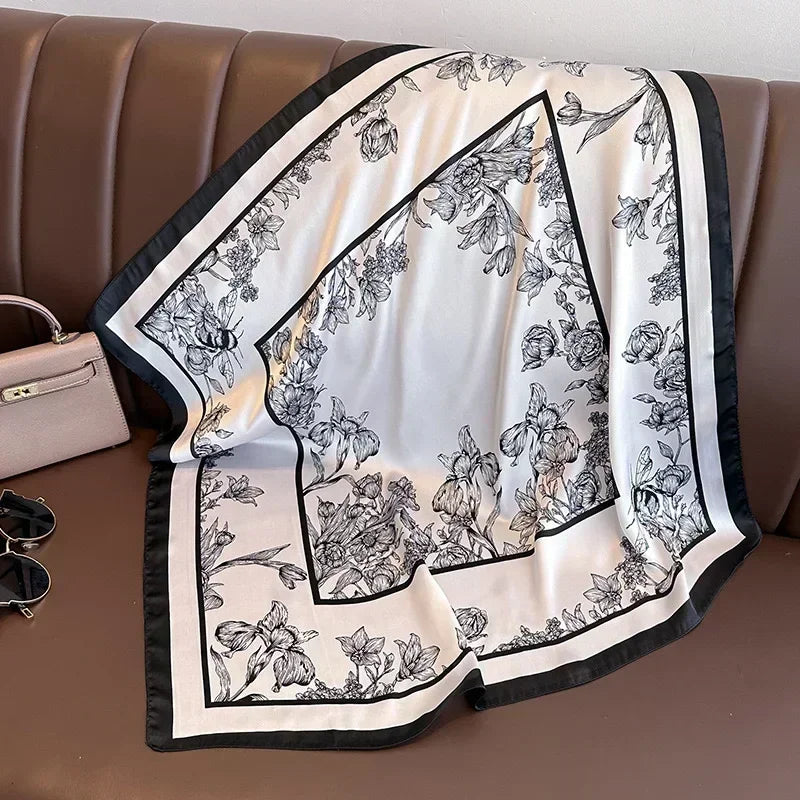 100%Polyester Scarf 70cm Printed Square Scarf