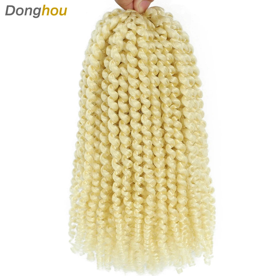 8 Inch Curly Passion Twist Synthetic Crochet Hair - Various Colors Available