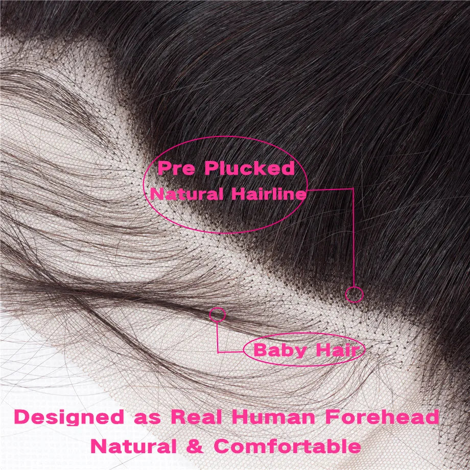 Straight Human Hair Transparent Lace Closures/Frontals