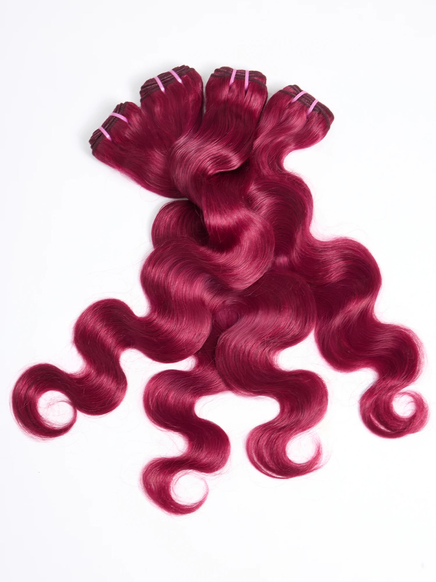 Brazilian Body Wave Human Hair Bundles - Burgundy