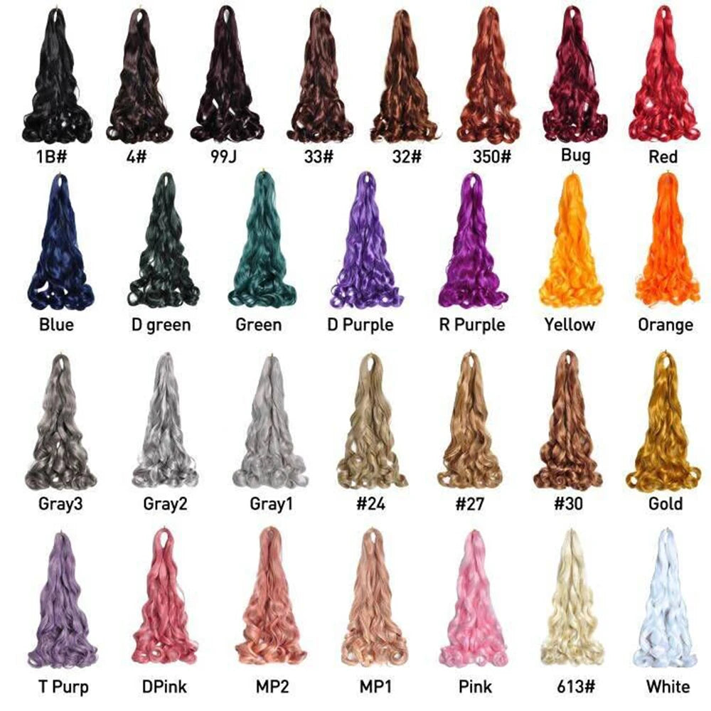 French Spiral Curls Synthetic Braiding Hair - Pre Stretched - Various Colors Available