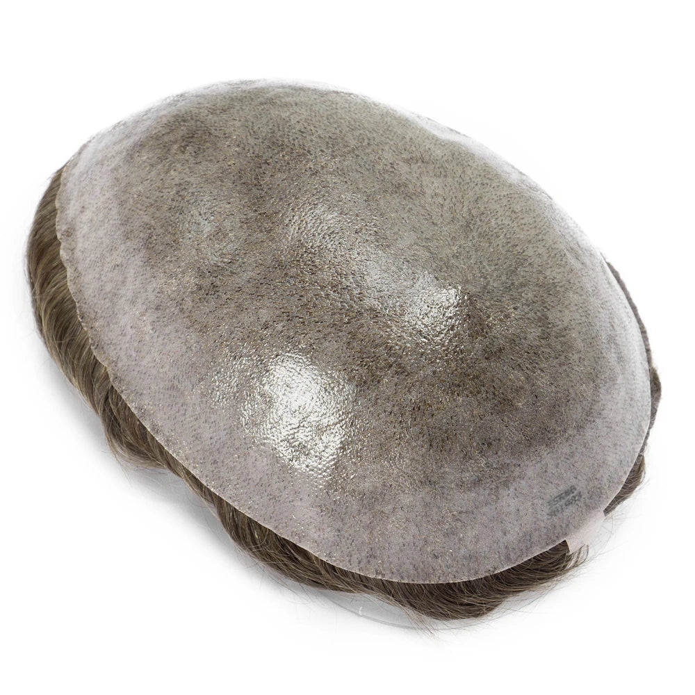 Human Hair Capillary Prothesis 130% Density 0.1-0.12 Thickness Skin Hair Wig