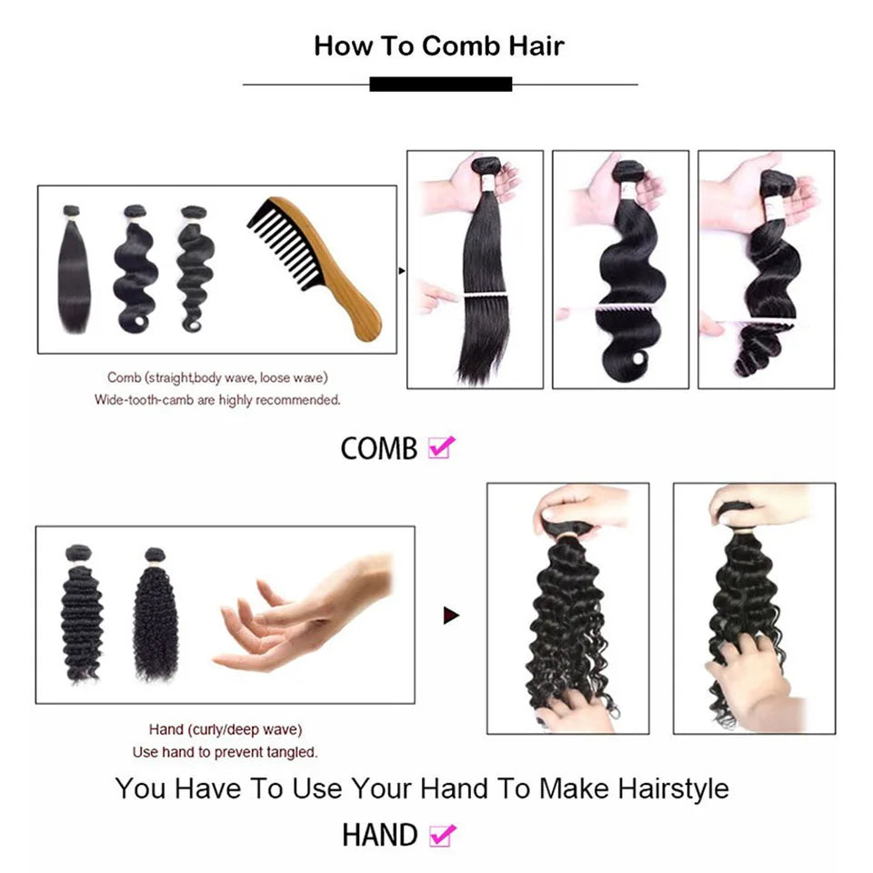 U & V Part Body Wave Human Hair Wigs