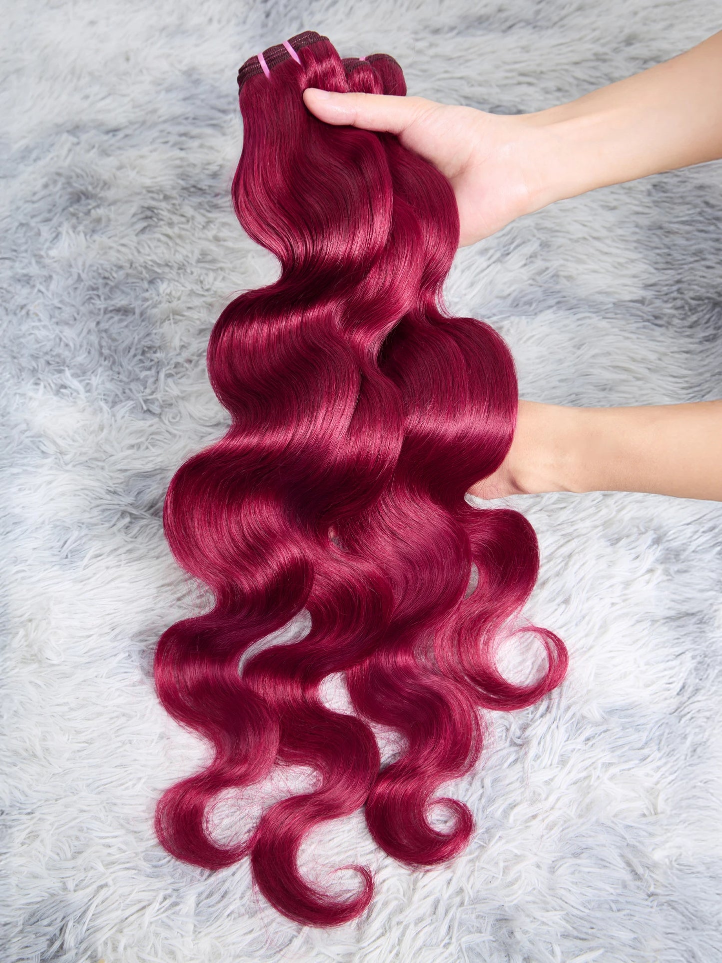 Brazilian Body Wave Human Hair Bundles - Burgundy