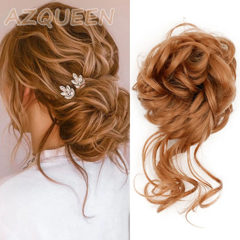 Synthetic Culrly Messy Ponytail Updo Bun with Elastic Band/Scrunchy