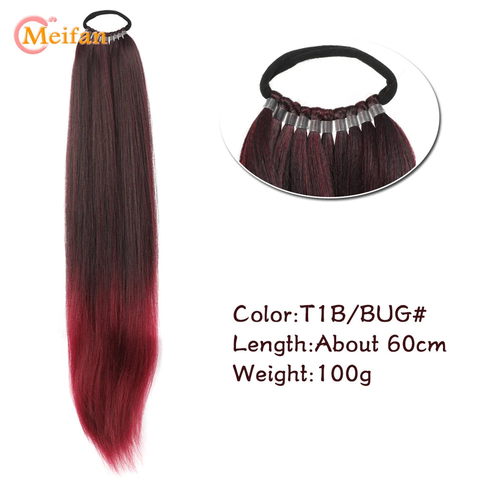 24 Inch Synthetic Hair Ponytail Extensions - Various Colors Available