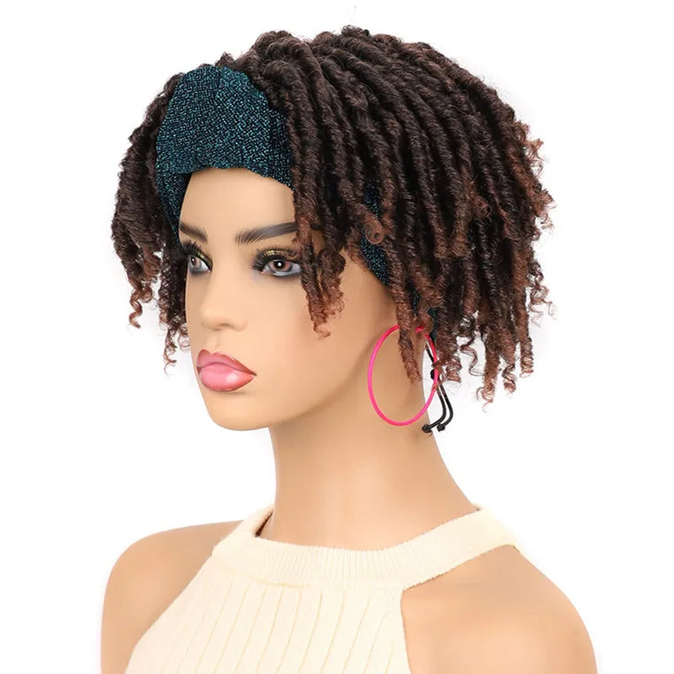 Headband Kinky Curly Synthetic Wigs with Bangs - Various Headband and Hair Colors Available