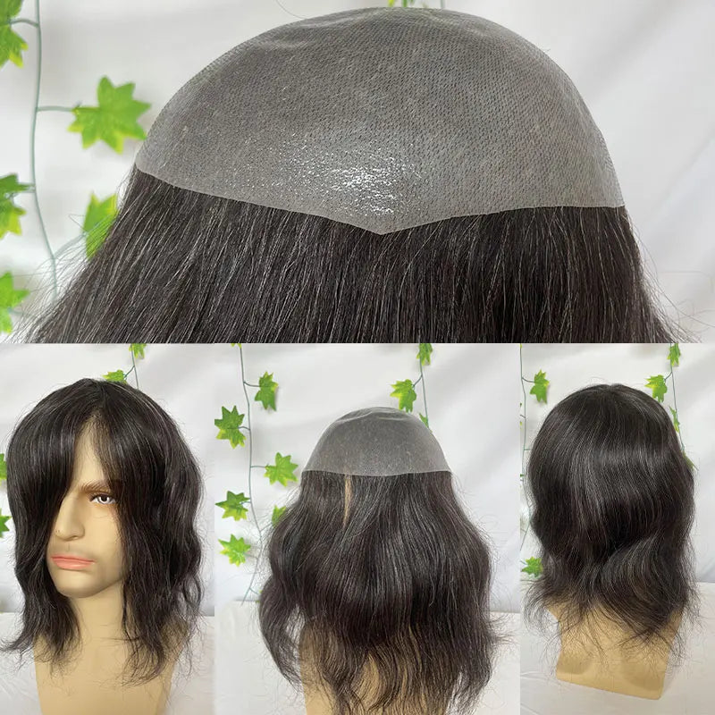 12inch Long Human Hair, Thin Skin Base PU Toupee/Replacement Units - Various Options Available