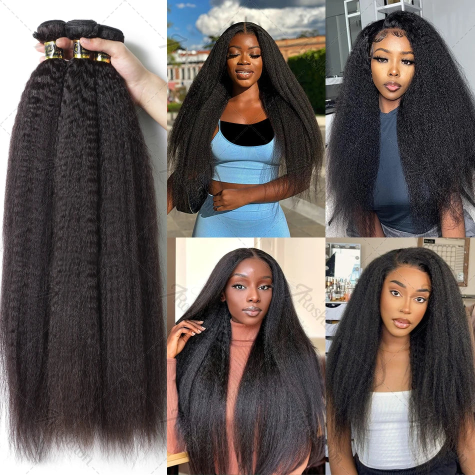 Yaki Straight Indian Raw Virgin Unprocessed 100% Human (3) Bundles