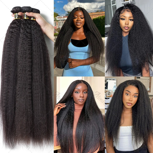 Yaki Straight Indian Raw Virgin Unprocessed 100% Human (3) Bundles