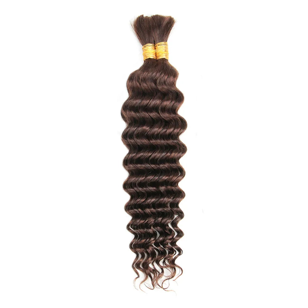 Deep Wave in Various Colors - No Weft Brazilian Virgin Human Hair Human  for Braiding (Boho Braids)