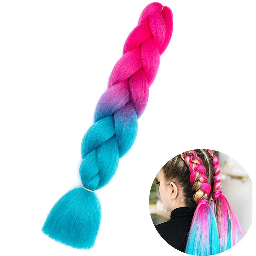 24" Synthetic Yaki Jumbo Braiding Hair - Various Colors Available