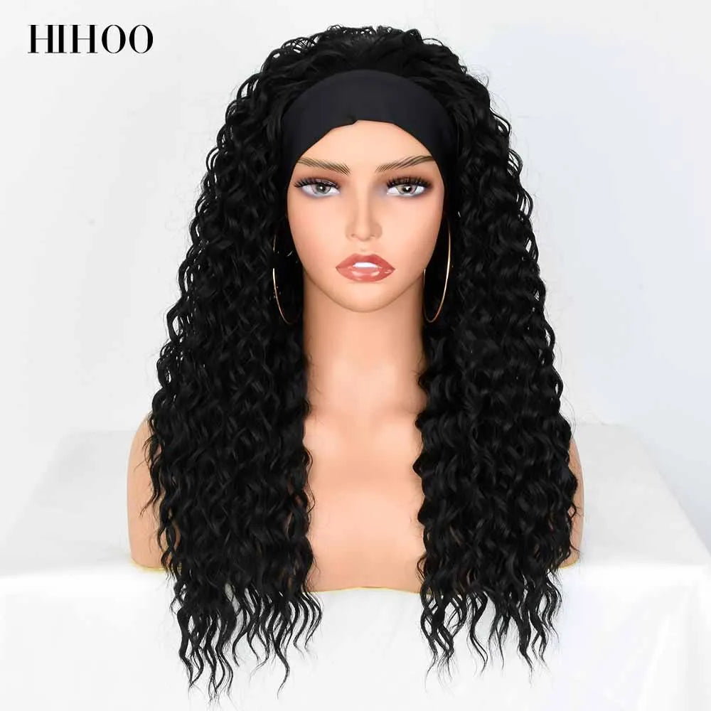 Synthetic Deep Water Wave  Headband Wig - Various Colors Available
