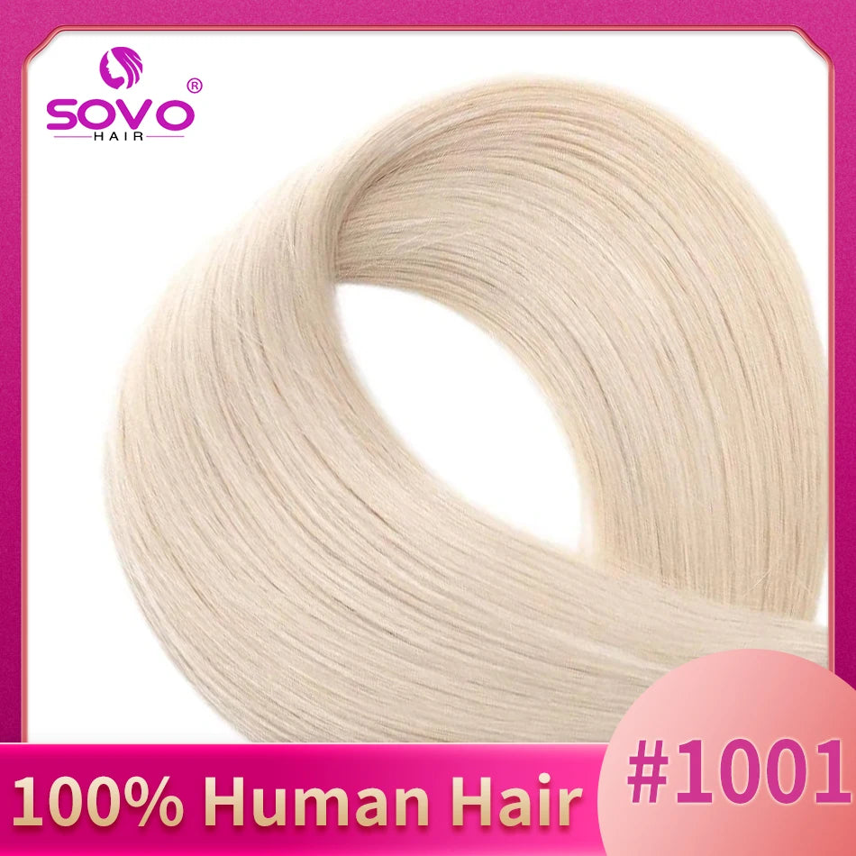 3 Pieces Bone Straight Human Hair Clip Ins