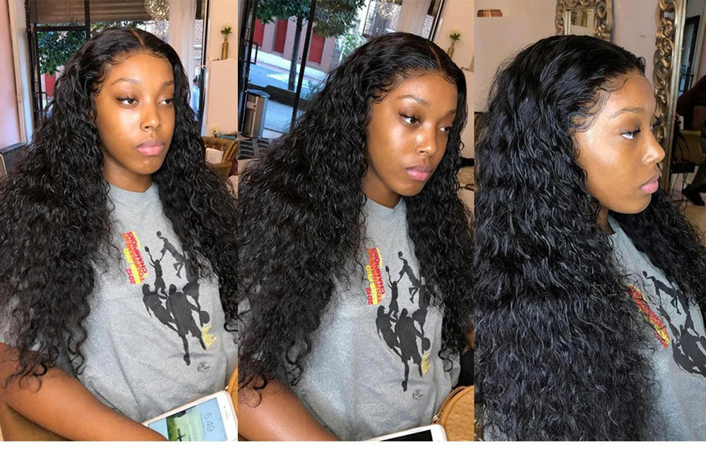 Peruvian Water Wave - 13x6 Transparent Lace Front Human Hair Glueless Wig