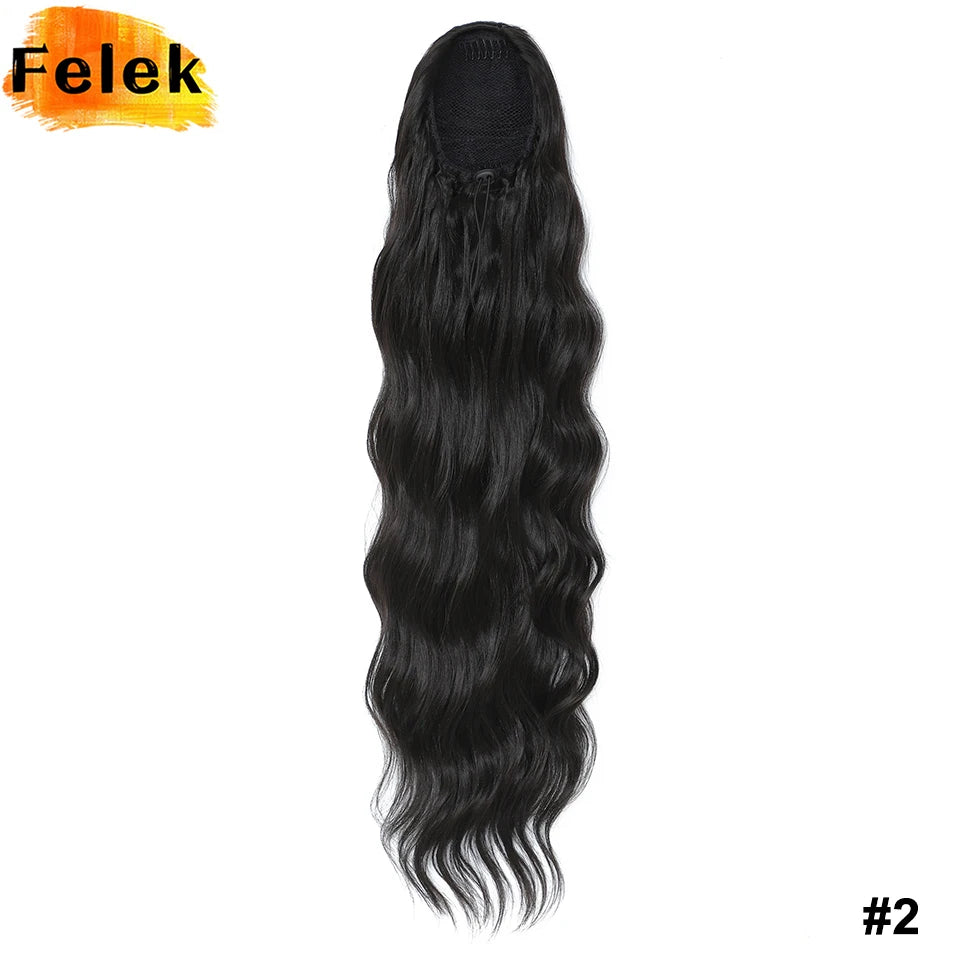 28 Inch Body Wave Drawstring Synthetic Ponytail