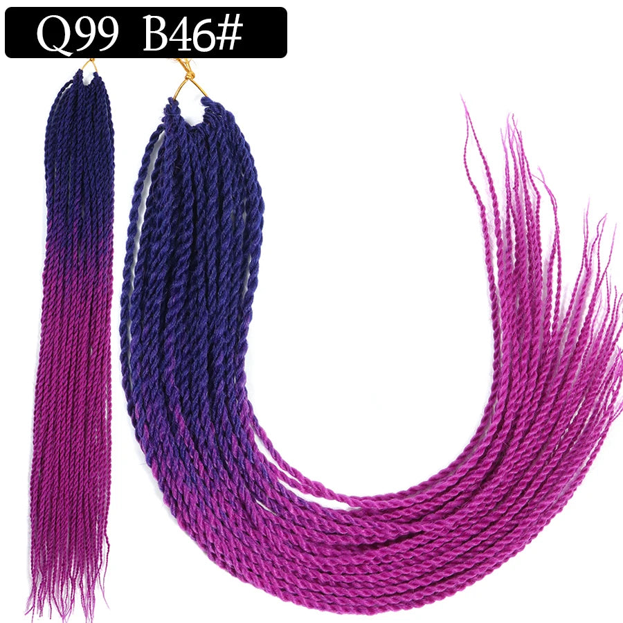 24 Inch Senegalese Twist Synthetic Crochet Braids - Various Colors Available