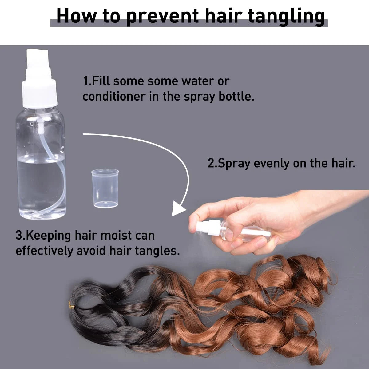 French Spiral Curls Pre Stretched Loose Synthetic Braiding Hair