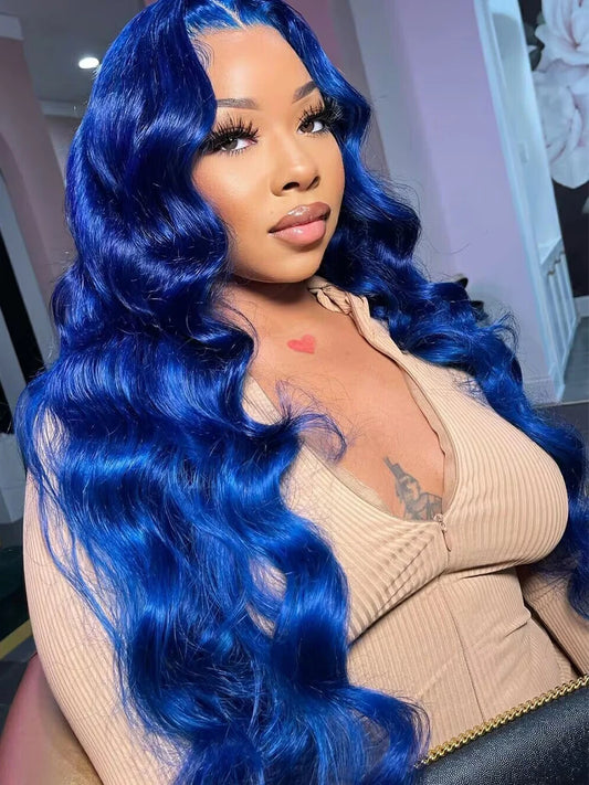 Blue Body Wave - Pre Plucked HD Transparent Lace Front Human Hair Wig