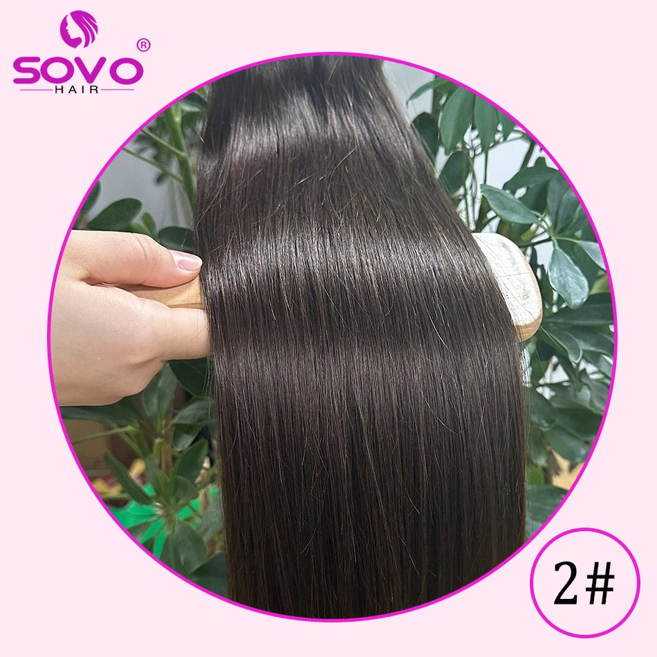 3 Pieces Bone Straight Human Hair Clip Ins