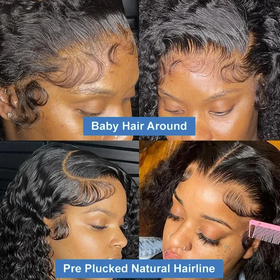 Curly Deep Wave - Pre Plucked HD Transparent Lace Frontal Human Hair Wig