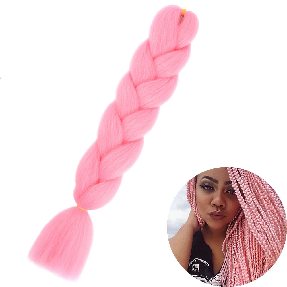 24" Synthetic Yaki Jumbo Braiding Hair - Various Colors Available