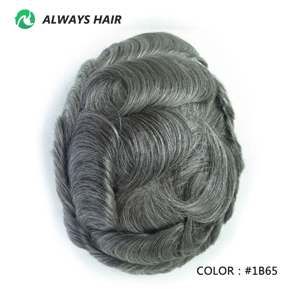 130% Density Indian Human Hair 0.10-0.12 Thickness Skin Men's Capillary Prothesis - Various Options Available