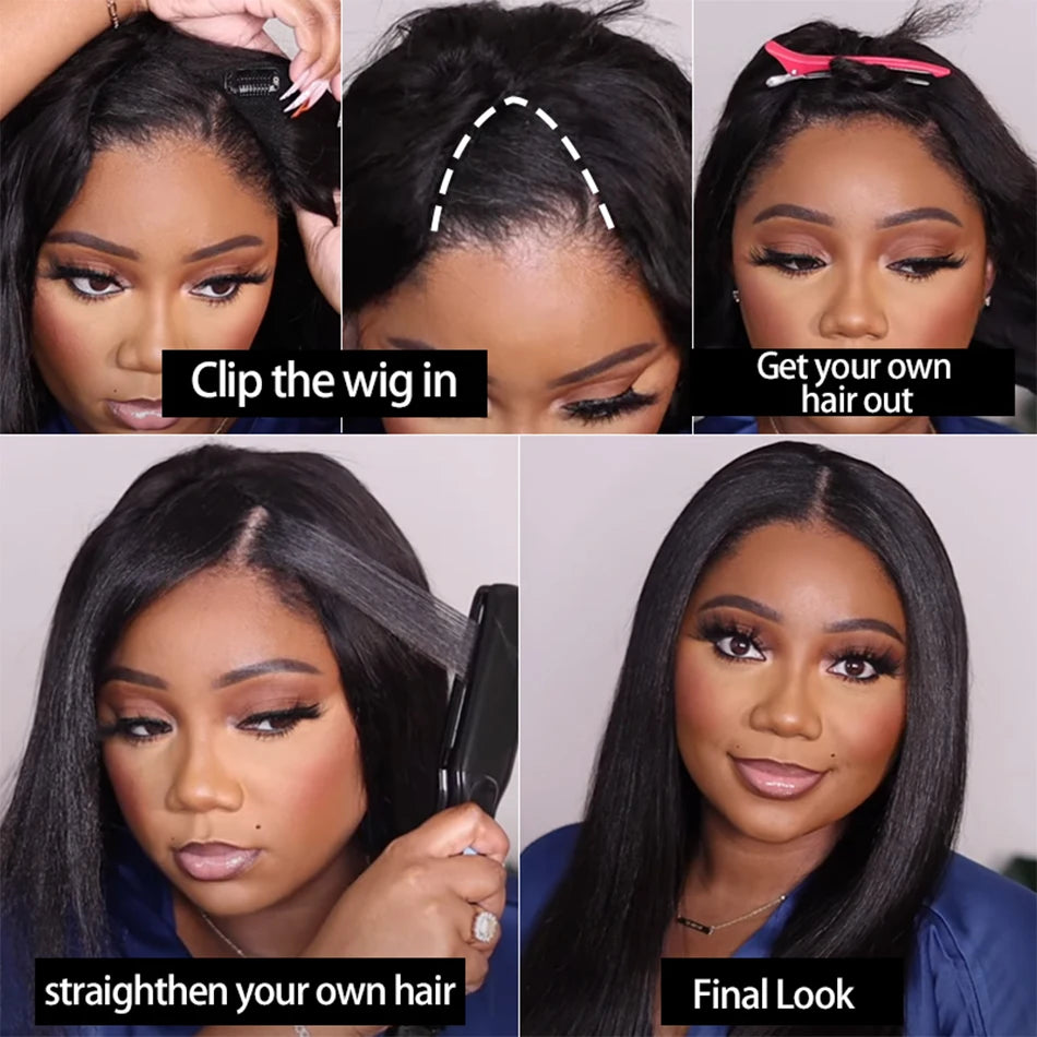 Straight U Part Human Hair Wig