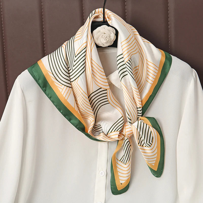 Luxury Print Satin Silk Square Scarfs