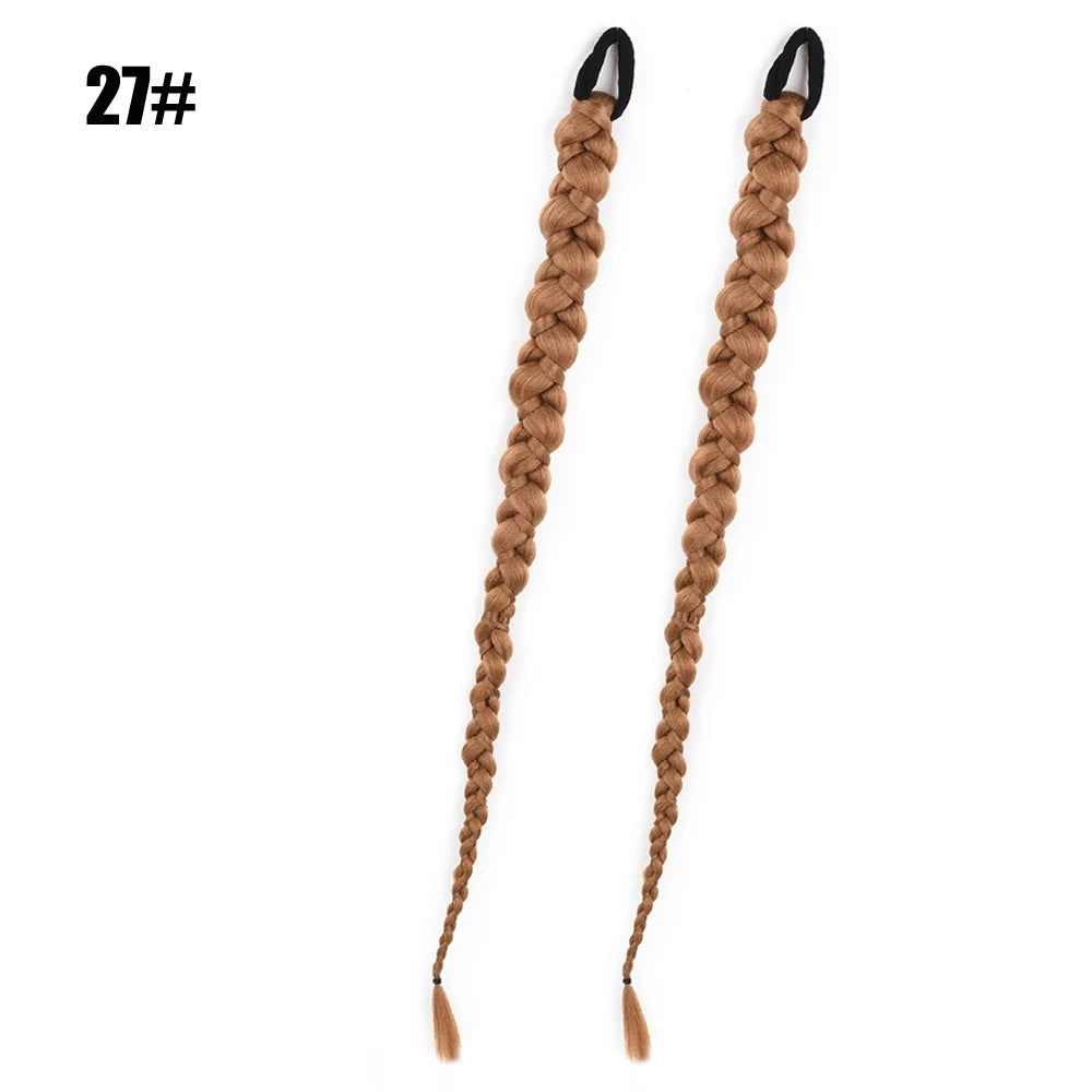 French Twist Braided Synthetic Chignon Ponytail With Hair Tie