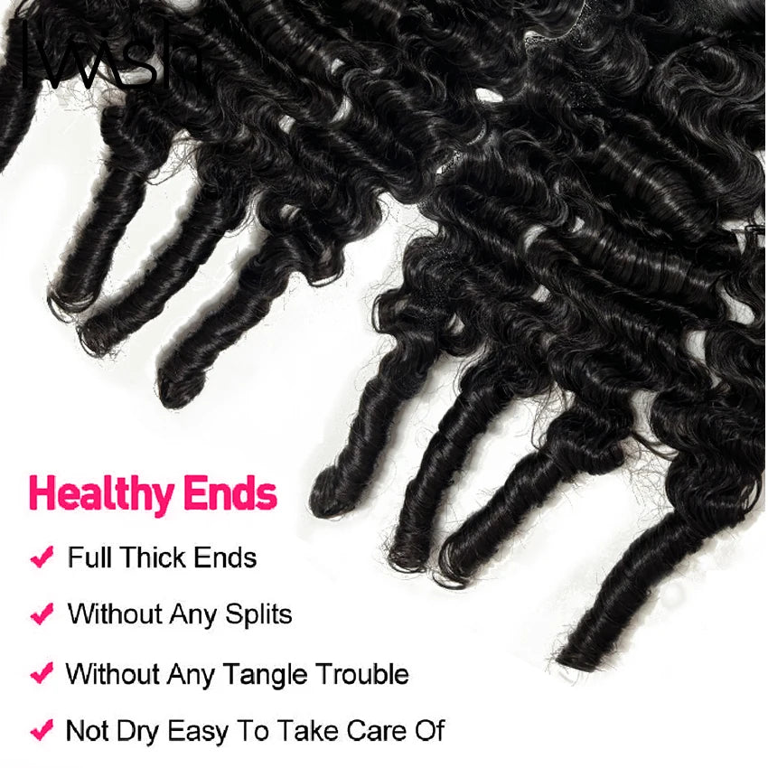 Burmese Pixie Curls Raw 100% Human Hair Bundles 4Pcs Full Head