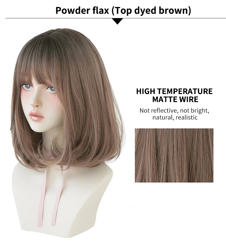 Short Bob Synthetic Wig - Various Colors Available